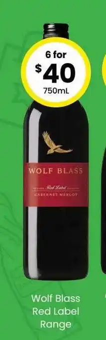 The Bottle O Wolf blass red label range offer