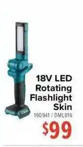 Total Tools 18v led rotating flashlight skin offer