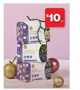 The Reject Shop 100 led battery-operated fairy lights assorted offer