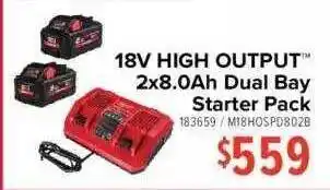 Total Tools 18v high output 2x8.0ah dual bay starter pack offer