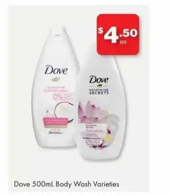 The Reject Shop Dove body wash varieties offer