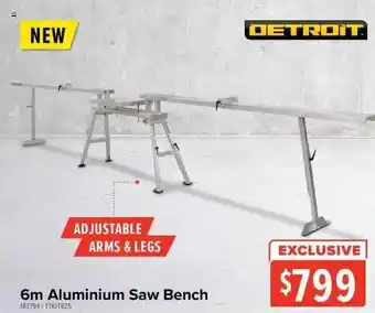 Total Tools Detroit 6m aluminium saw bench offer