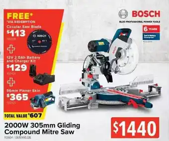 Total Tools Bosch 2000w gliding compound mitre saw offer