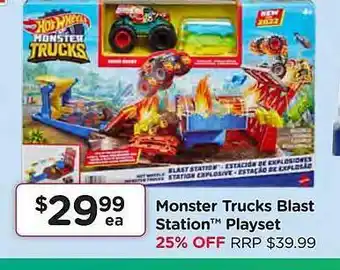 Monster trucks blast station playset