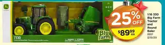 1:16 330 big farm tractor and round baler