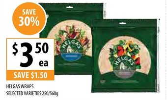 Supabarn Helgas Wraps 250/560g offer