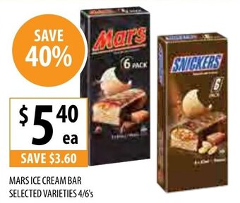 Supabarn Mars Ice Cream Bar 4/6's offer