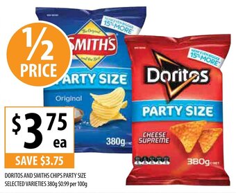 Supabarn Doritos and Smiths Chips Party Size 380g offer