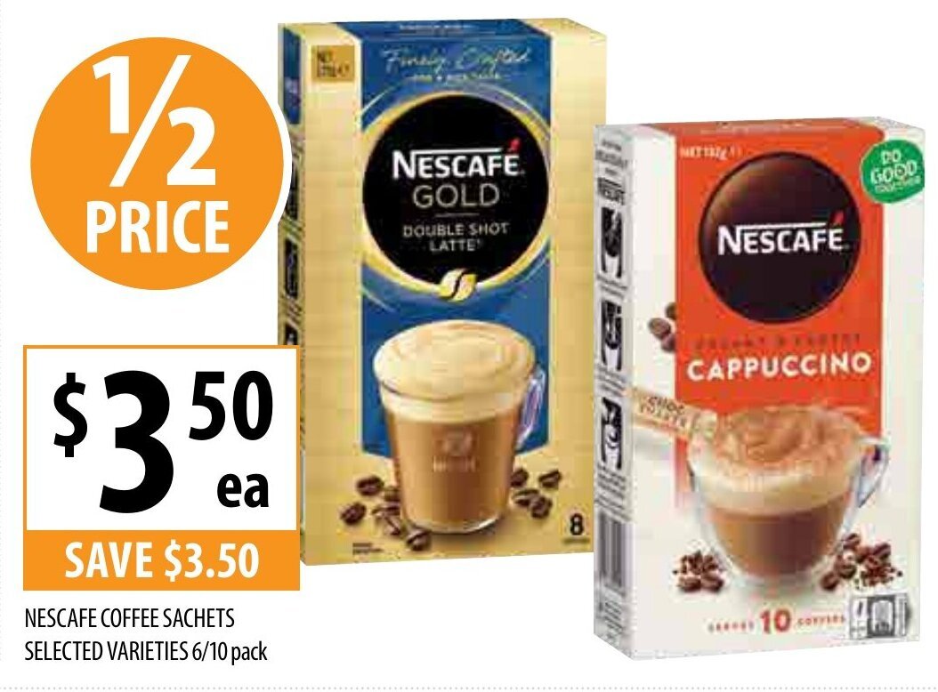 Nescafe Coffee Sachets 6/10 Pack offer at Supabarn