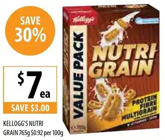 Supabarn Kellogg's Nutri Grain 765g offer
