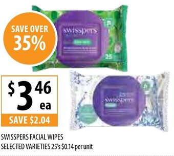 Supabarn Swisspers Facial Wipes 25's offer