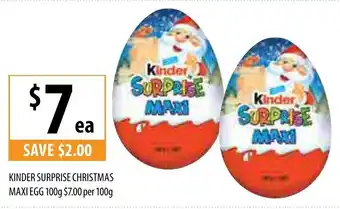 Supabarn Kinder Surprise Christmas Maxi Egg 100g offer