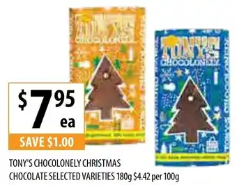 Tony's Chocolonely Christmas Chocolate 180g