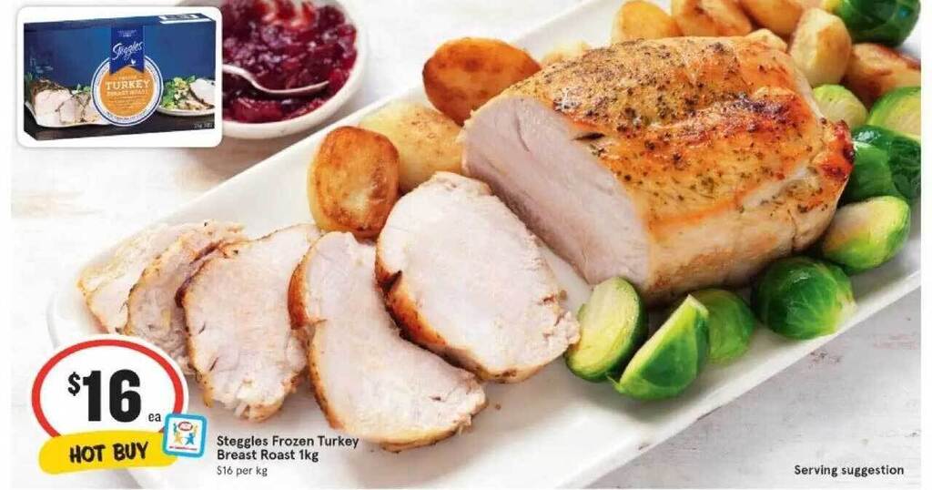 Steggles frozen turkey breast roast offer at IGA