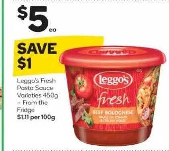 Woolworths Leggo's fresh pasta sauce offer