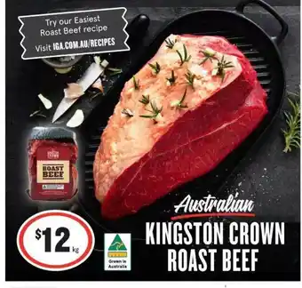 IGA Kingston crown roast beef offer