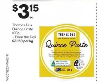 Woolworths Thomas dux quince paste offer