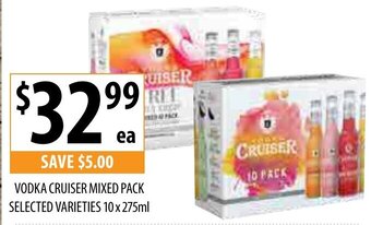 Supabarn Vodka Cruiser Mixed Pack 10x275ml offer