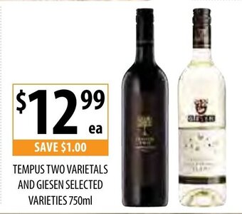 Tempus Two Varietals and Giesen 750ml