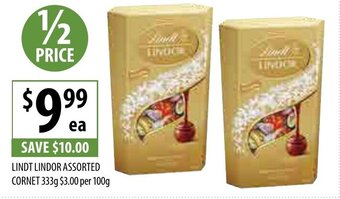 Supabarn Lindt Lindor Assorted Cornet 333g offer