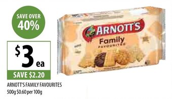 Supabarn Arnott's Family Favourites 500g offer