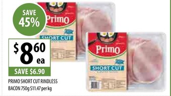 Supabarn Primo Short Cut Rindless Bacon 750g offer