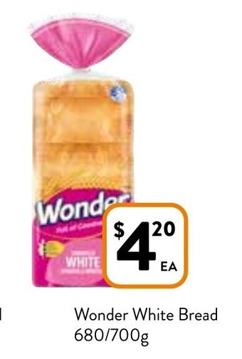 Foodworks Wonder White Bread 680/700g offer
