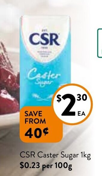 Foodworks CSR Caster Sugar 1kg offer