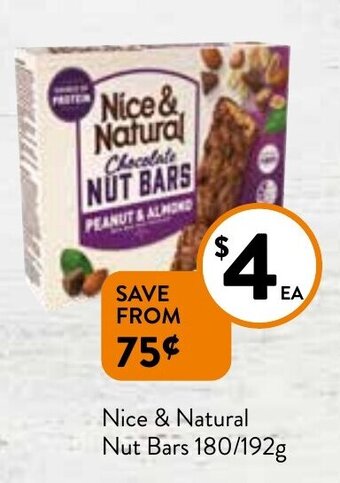 Nice & Natural Nut Bars 180/192g