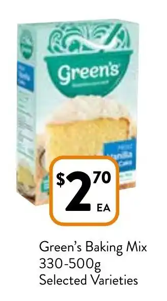 Foodworks Green's Baking Mix 330-500g offer