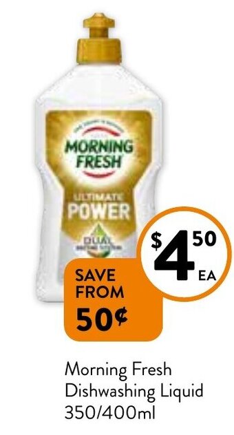 Foodworks Morning Fresh Dishwashing Liquid 350/400ml offer
