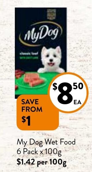 Foodworks My Dog Wet Food 6 Pack x 100g offer