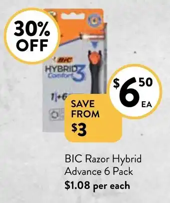 BIC Razor Hybrid Advance 6 Pack