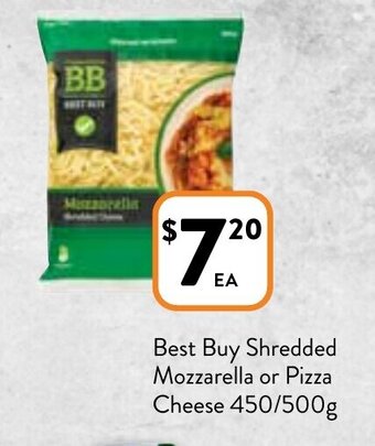 Foodworks Best Buy Shredded Mozzarella or Pizza Cheese 450/500g offer