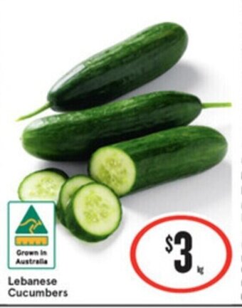 IGA Lebanese Cucumbers offer