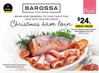 Barossa riverland orange & honey spiced glazed roasted ham loin
