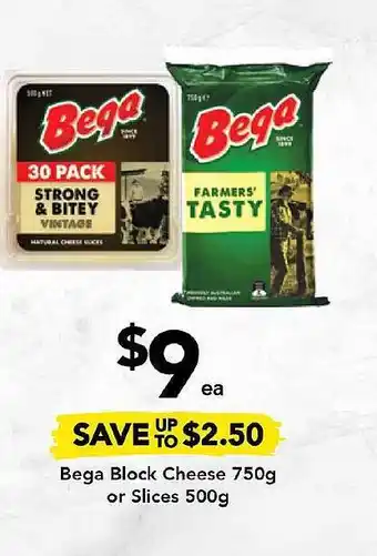 Drakes Bega block cheese or slices offer