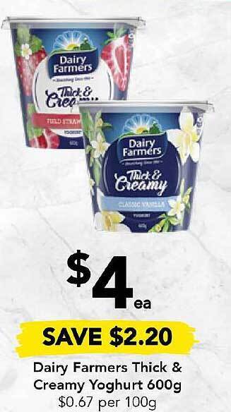 Drakes Dairy farmers thick & creamy yoghurt offer