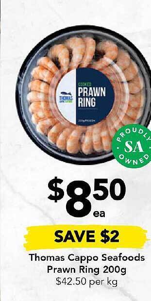 Drakes Thomas cappo seafoods prawn ring offer