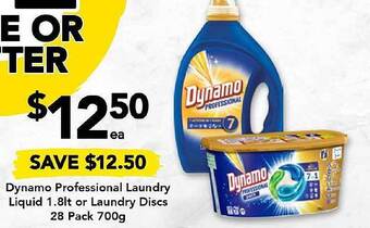 Drakes Dynamo professional laundry liquid or discs offer