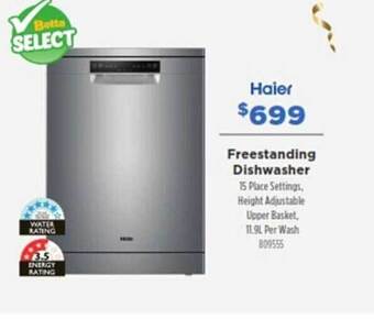 Haier freestanding dishwasher