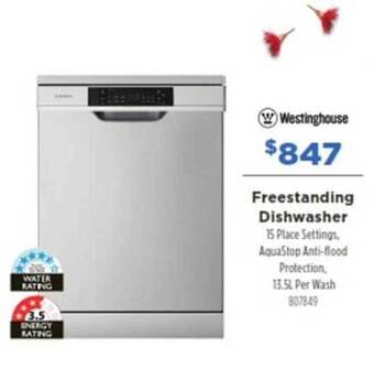 Betta Westinghouse freestanding dishwasher offer