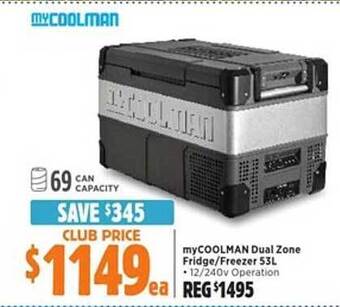Anaconda Mycoolman dual zone fridge or freezer offer