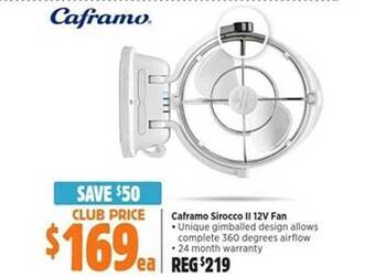 Caframo sirocco ii 12v fan
