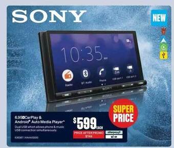 SuperCheap Auto Sony 6.95 carplay & android auto media player offer
