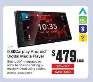 SuperCheap Auto Jvc 6.8 carplay android digital media player offer