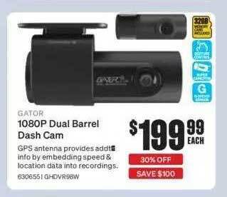 SuperCheap Auto Gator 1080p dual barrel dash cam offer