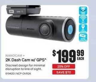 SuperCheap Auto Nanocam+ 2k dash cam w gps offer