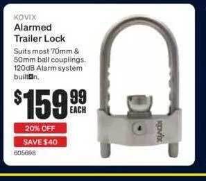 SuperCheap Auto Kovix alarmed trailer lock offer