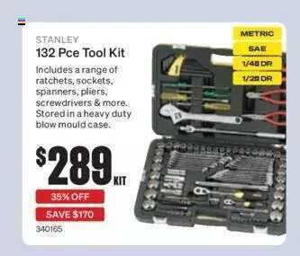 SuperCheap Auto Stanley 132 pce tool kit offer